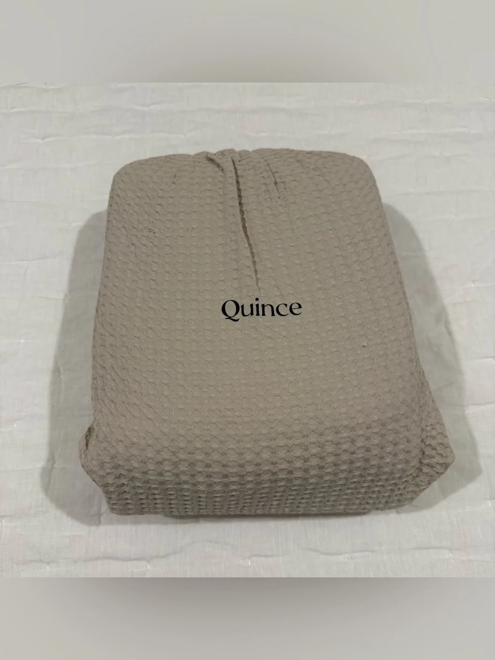 New Quince Organic Luxe Honeycomb Duvet Cover Set King/CalKing $134 Sand